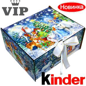 Сладкий подарок на Новый Год в картонной упаковке весом 1200 грамм по цене 2223 руб в Обояни