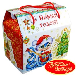 Детский новогодний подарок в картонной упаковке весом 950 грамм по цене 1108 руб в Обояни