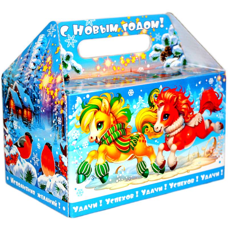 Детский подарок на Новый Год вкартонной упаковке весом 1150 грамм